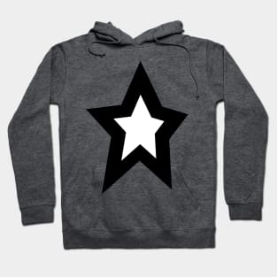 White Star Thick Black Line Hoodie